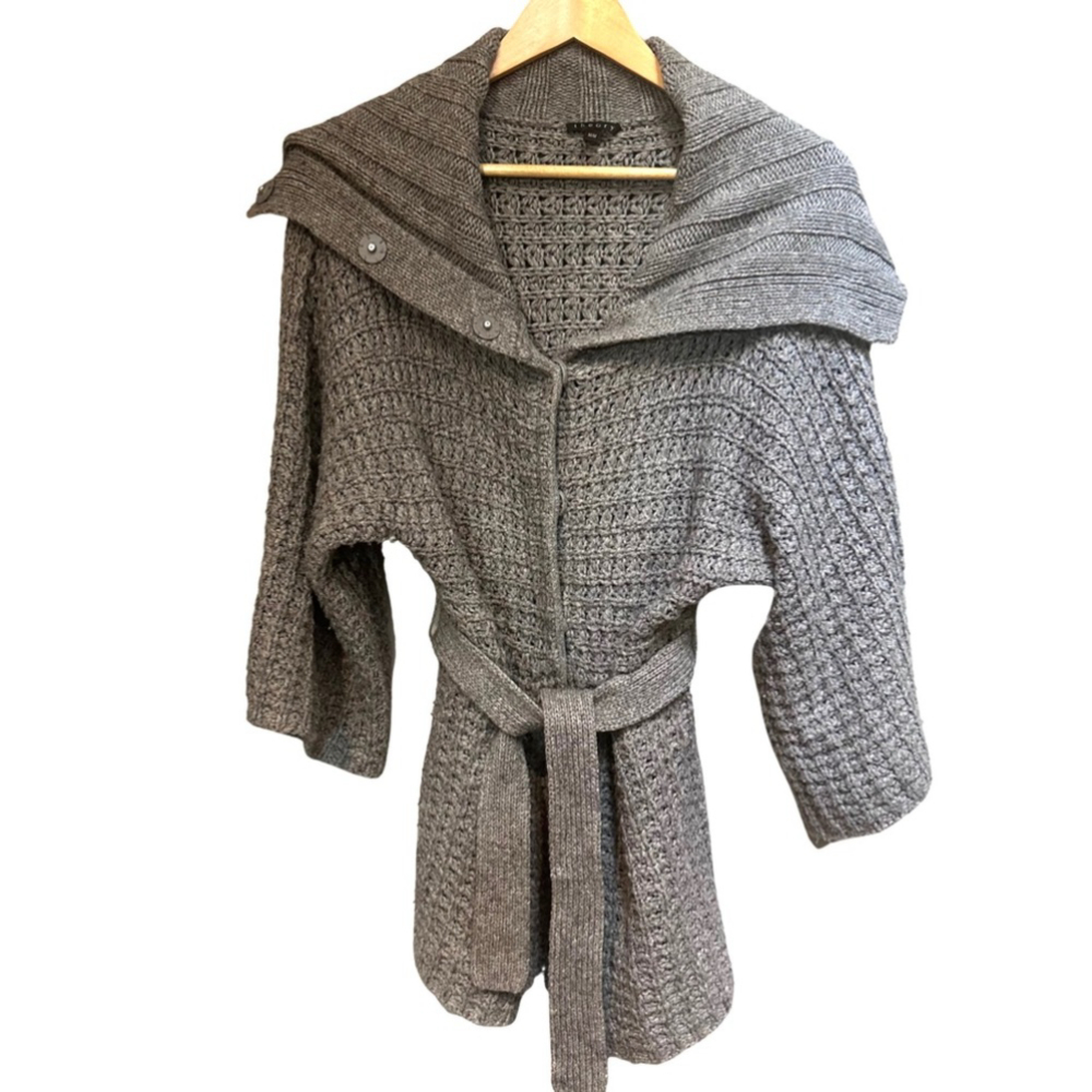 Theory Gray Knit Cardigan Sweater